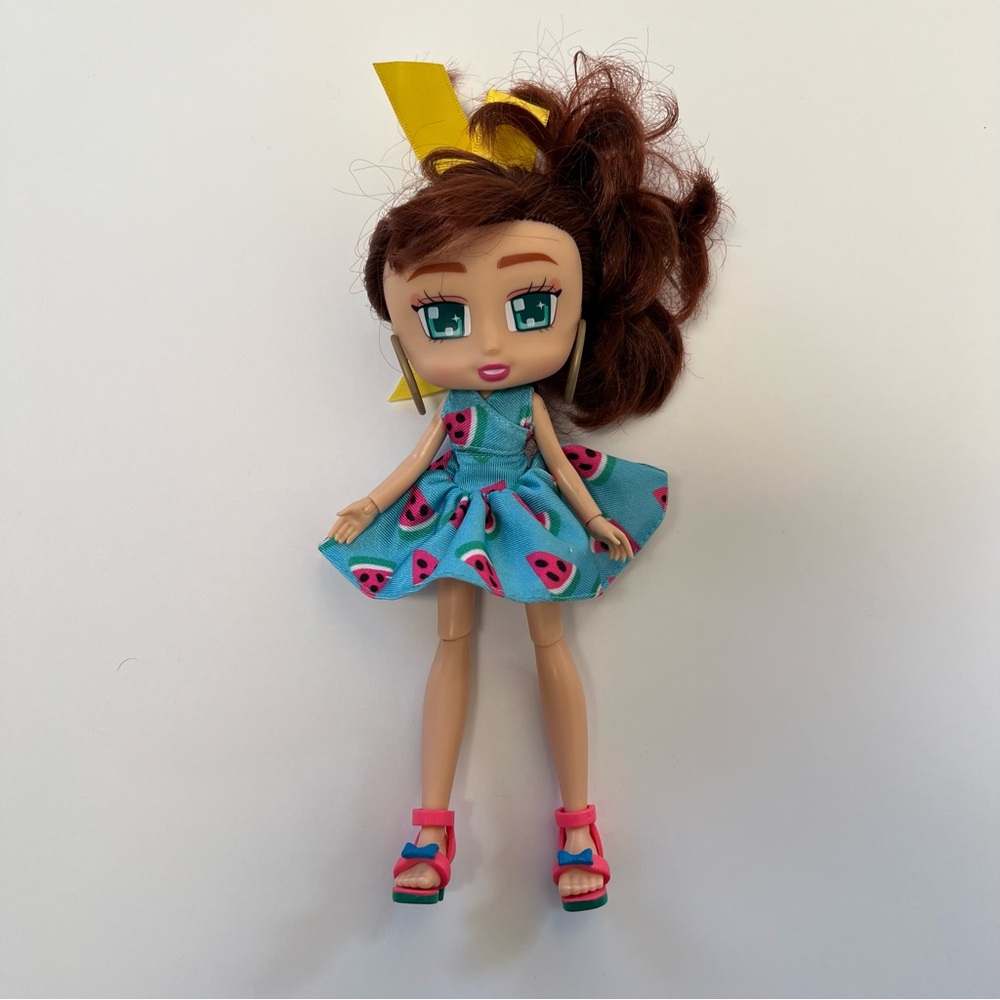 Boxy Girls Brooklyn doll in watermelon dress